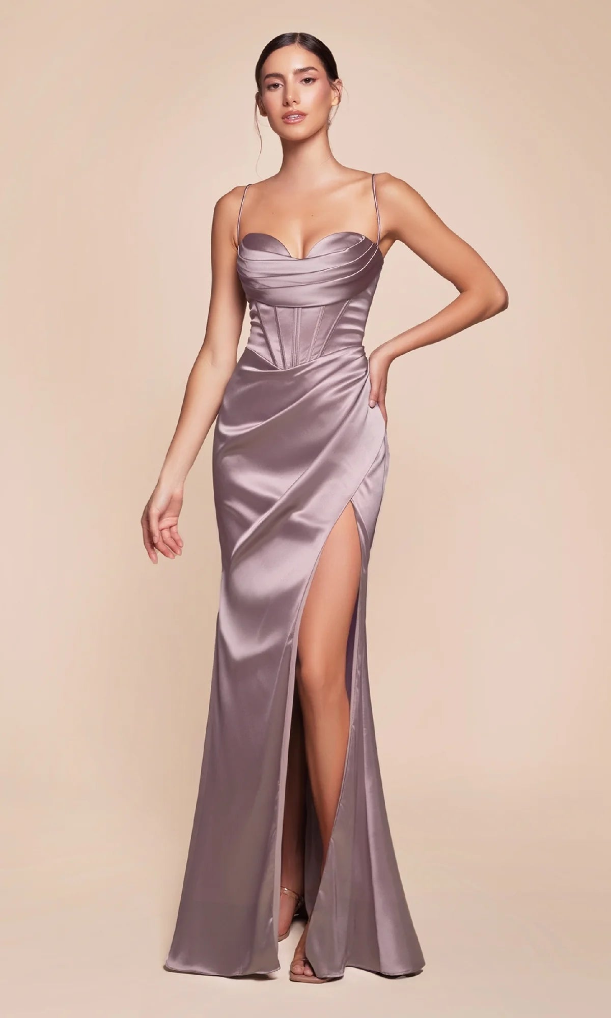 LaDivine 7483 Long Formal Fitted Corset Prom Dress
