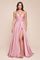 Spaghetti Strap Long Prom Dress Plus Size Blush