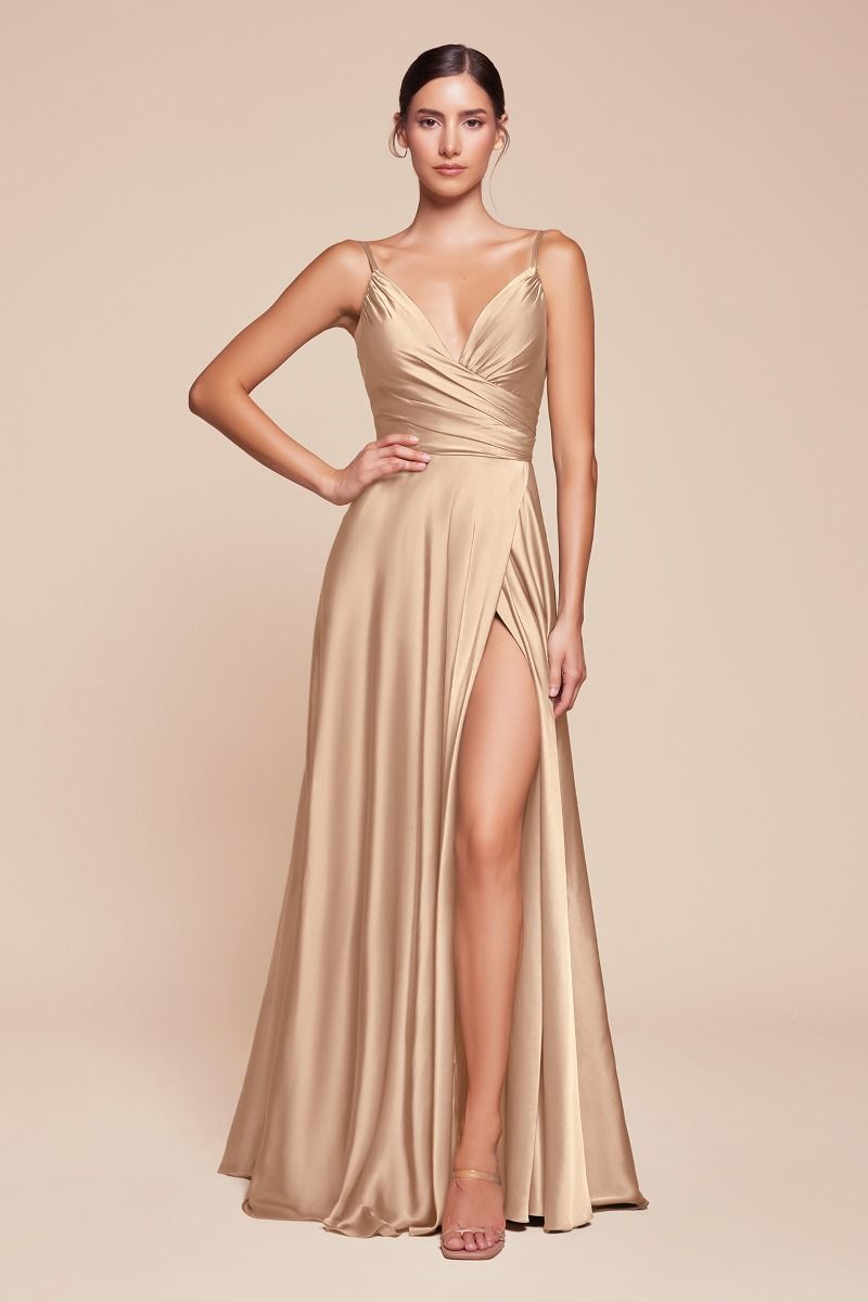 LaDivine CD7485 Slit Long Prom Dress