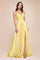 Spaghetti Strap Long Prom Dress Plus Size Light Yellow