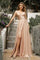 LaDivine CD7485 Slit Long Prom Dress