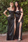 Prom Dresses Plus Size Long Off Shoulder Evening Gown Black