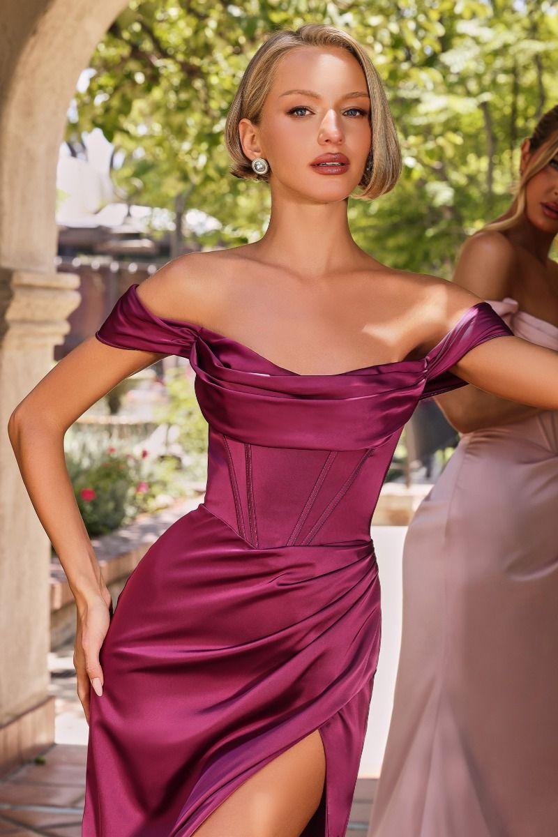 Prom Dresses Long Corset Fitted Formal Dress Mulberry