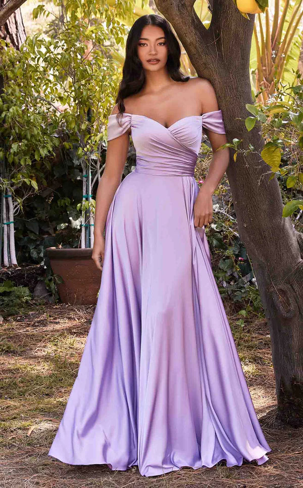 LaDivine 7493 Long Formal A Line Slit Prom Dress - Mauve Rose / 12 LaDivine 7493 Long Formal A Line Slit Prom Dress - Mauve Rose / 12