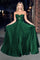 Cinderella Divine 7496 Long Satin Strapless Keyhole Prom Formal Dress Hunter Green