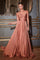 Cinderella Divine 7496 Long Satin Strapless Keyhole Prom Formal Dress Rose Gold