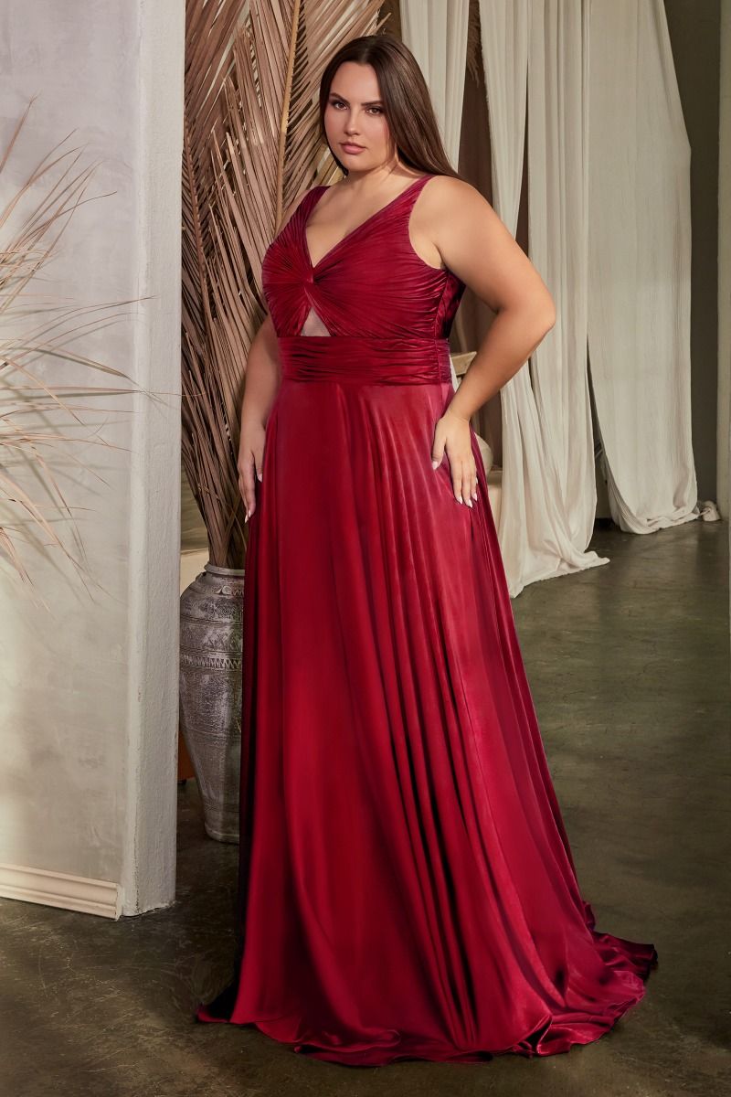 LaDivine 7497C Long A Line Formal Plus Size Evening Dress