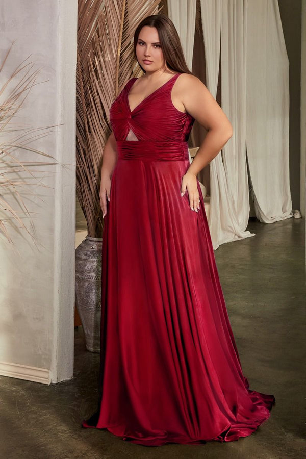 LaDivine 7497C Long A Line Formal Plus Size Evening Dress
