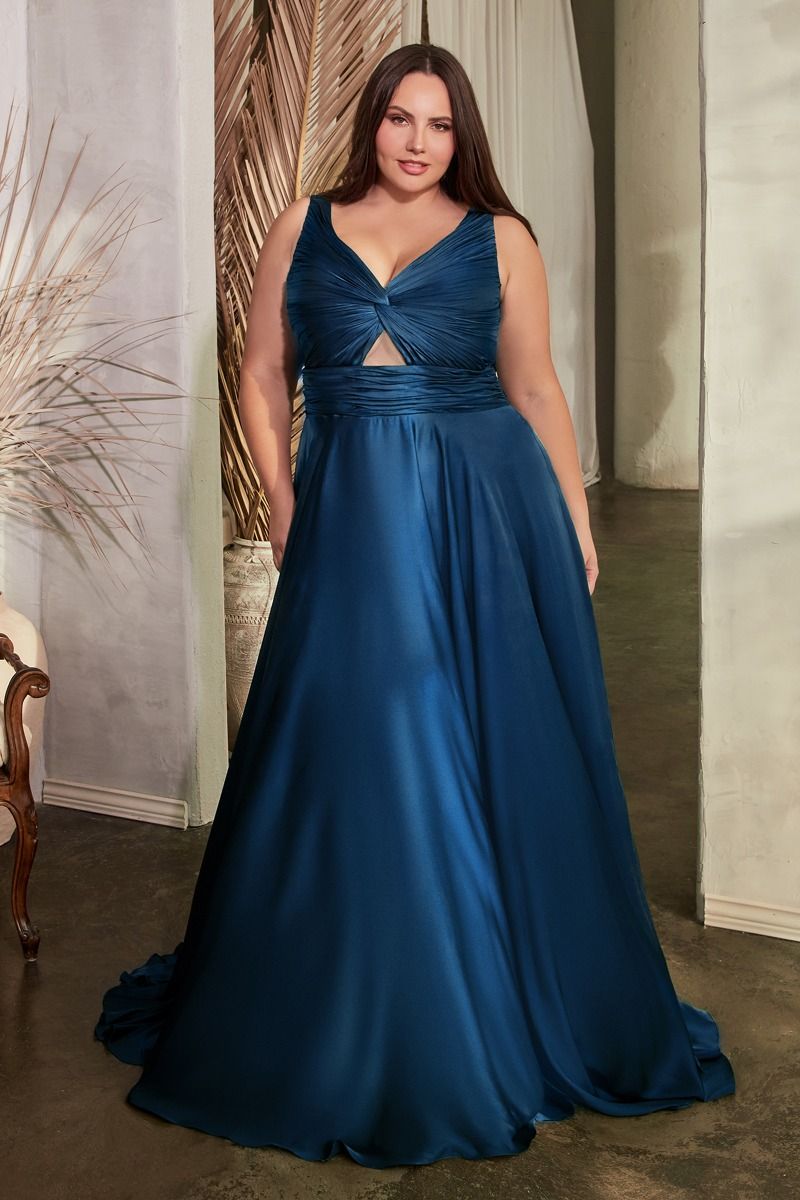 green emerald velvet dress Plus Size Satin Empire Waist Maxi Bridesmaid Dress with Pockets