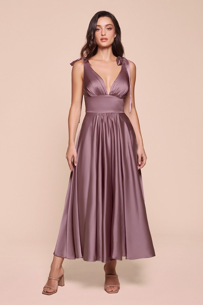 LaDivine 7499 A Line dress in english violet