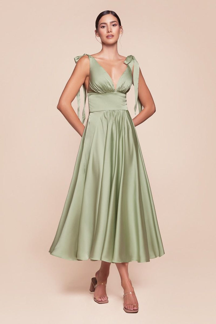 LaDivine 7499 A Line dress in sage