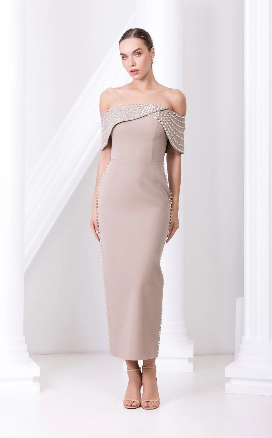 Odrella 7541 Formal Long Beaded Prom Dress