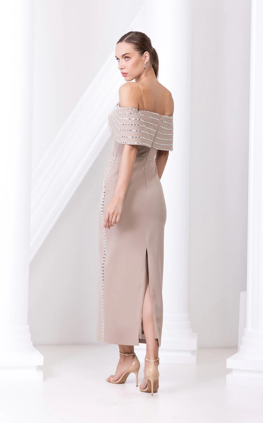 Odrella 7541 Formal Long Beaded Prom Dress