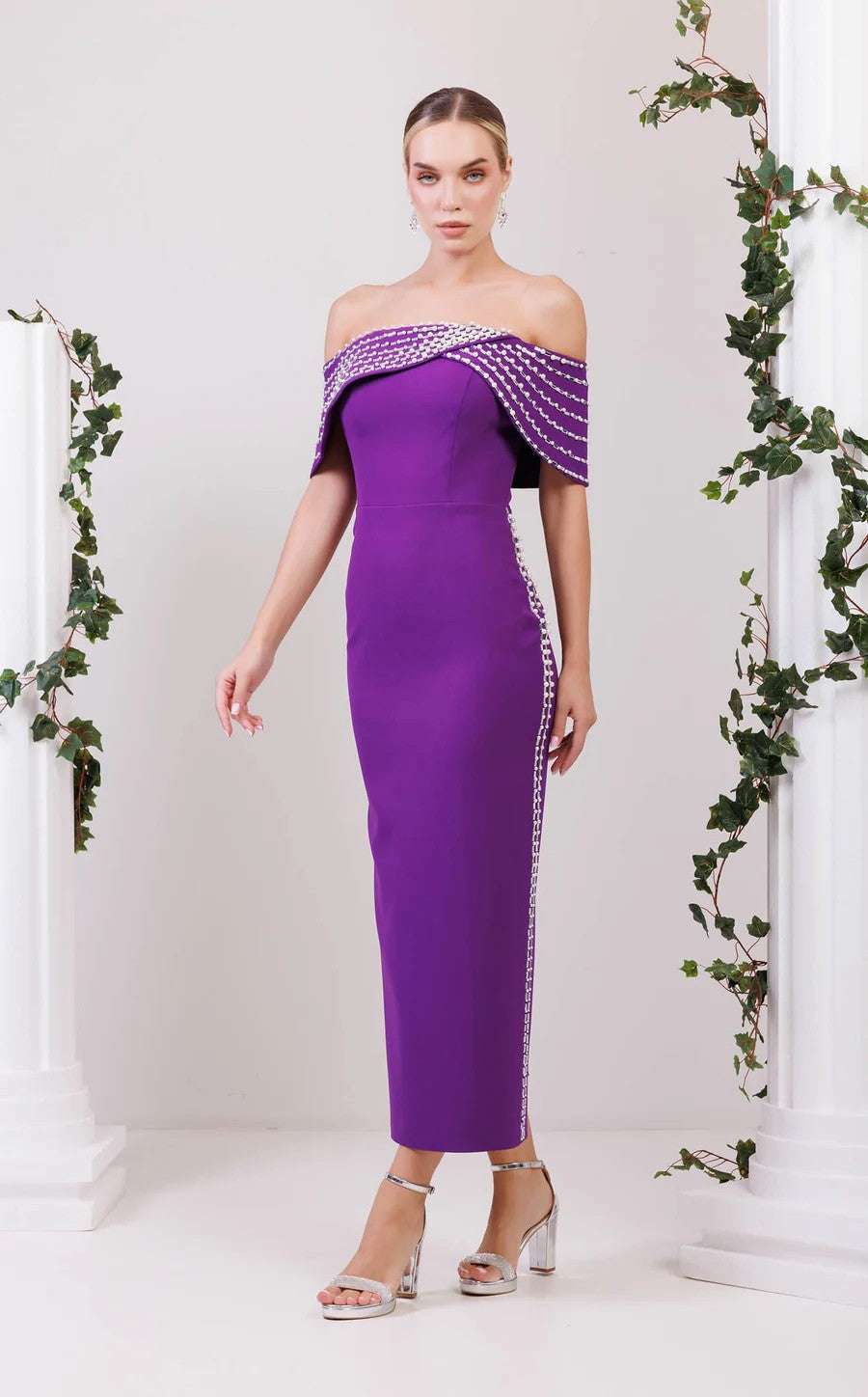 Odrella 7541 Formal Long Beaded Prom Dress