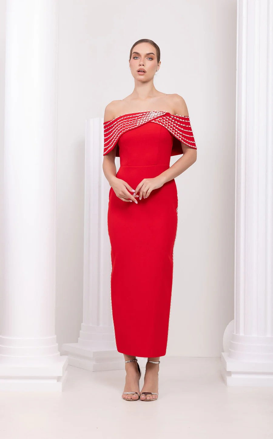 Odrella 7541 Formal Long Beaded Prom Dress