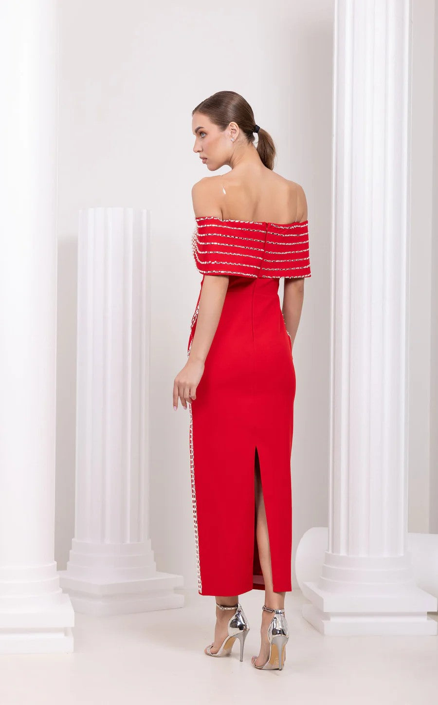 Odrella 7541 Formal Long Beaded Prom Dress