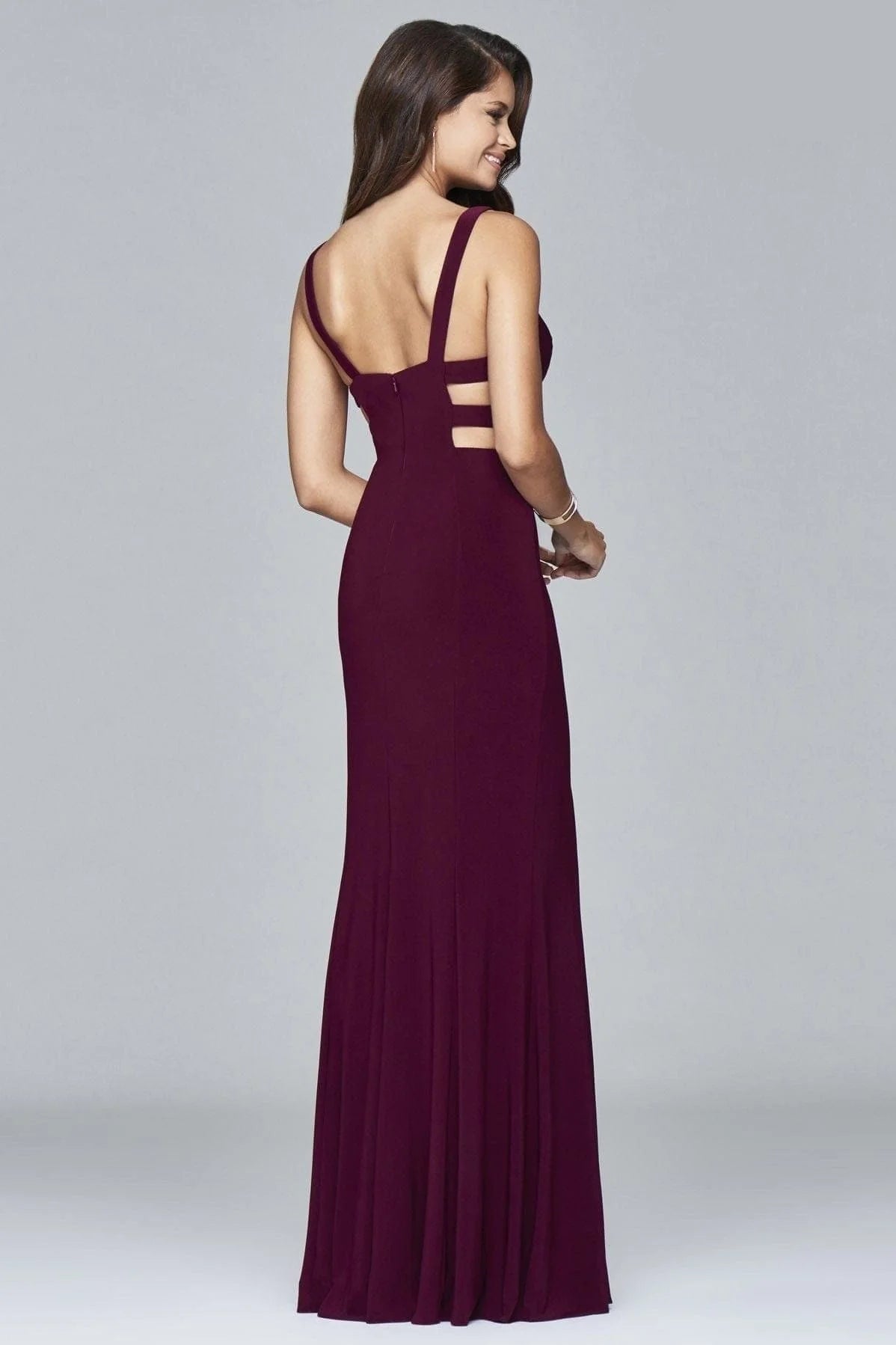 Prom Dresses Fitted Long Formal Evening Prom Gown Bordeaux