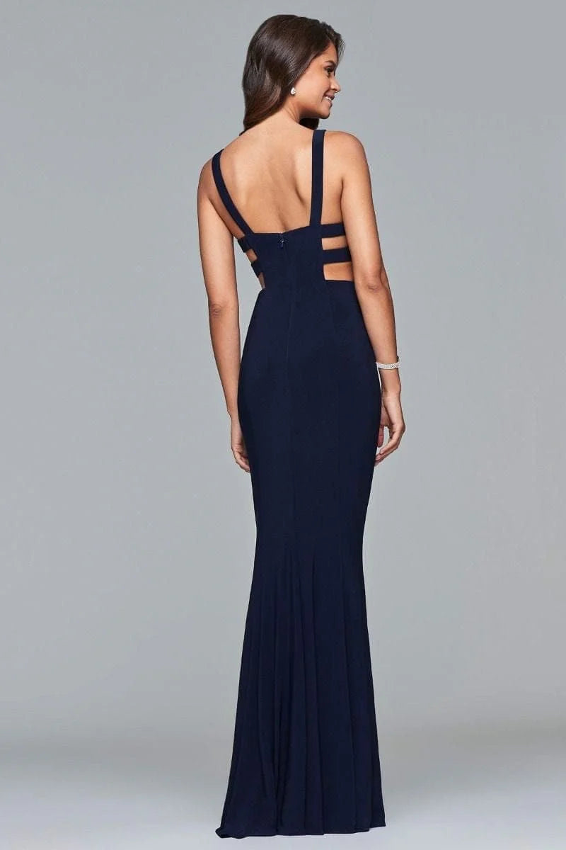 Prom Dresses Fitted Long Formal Evening Prom Gown Navy