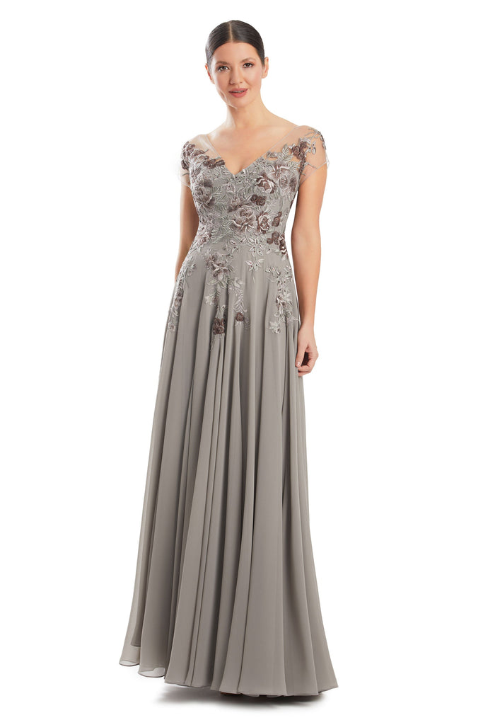 Alexander by Daymor 758 A Line Long Floral Formal Evening Dress
