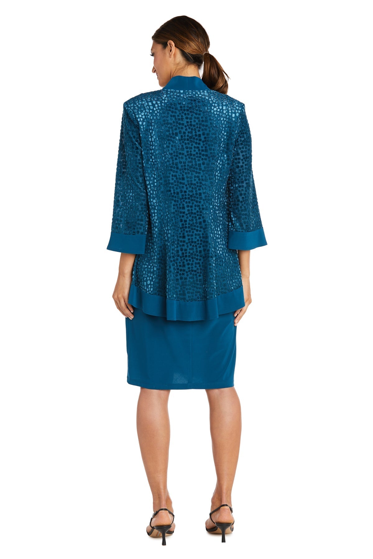 R&M Richards 7597P Short Velvet Mother of the Bride Petite Jacket Dress