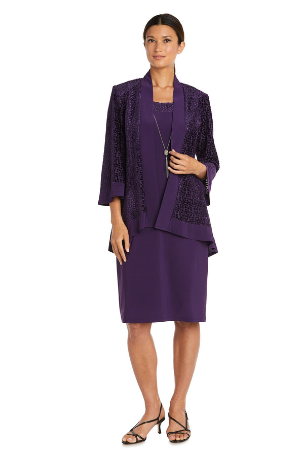 Velvet Short Jacket Dress Mother of the Bride Petite R&M Richards 7597P