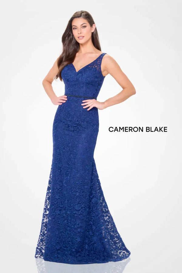 Cameron Blake CB3238 Mermaid Long Lace Formal Evening Dress