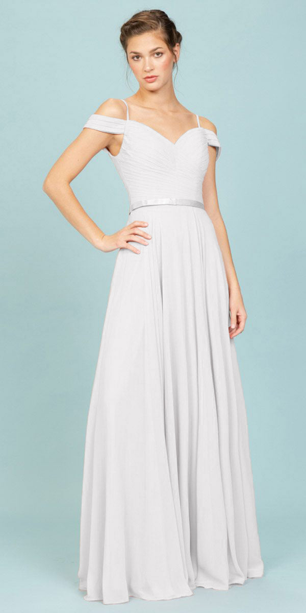 Wedding Dresses Long Pleated A line Wedding Dress Eureka Fashion 7611 White