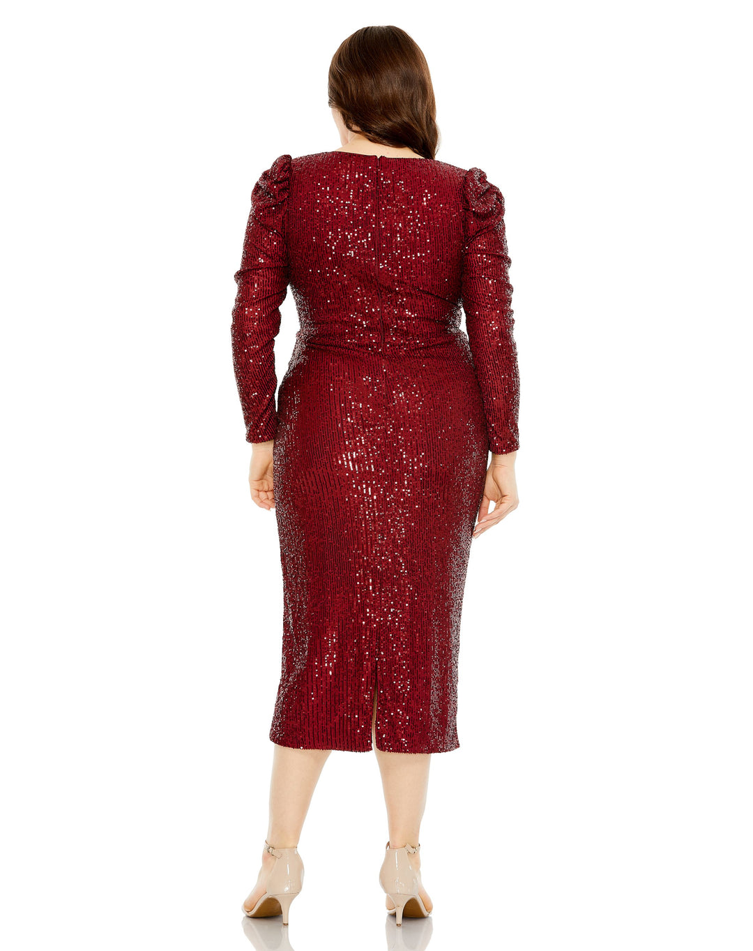 Mac Duggal 77029 Sequins Long Sleeve Plus size Formal Dress