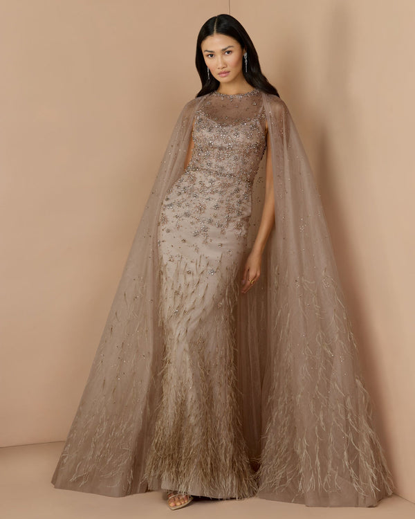 Illusion Floor-Length Tulle Evening Mermaid Mac Duggal 77104