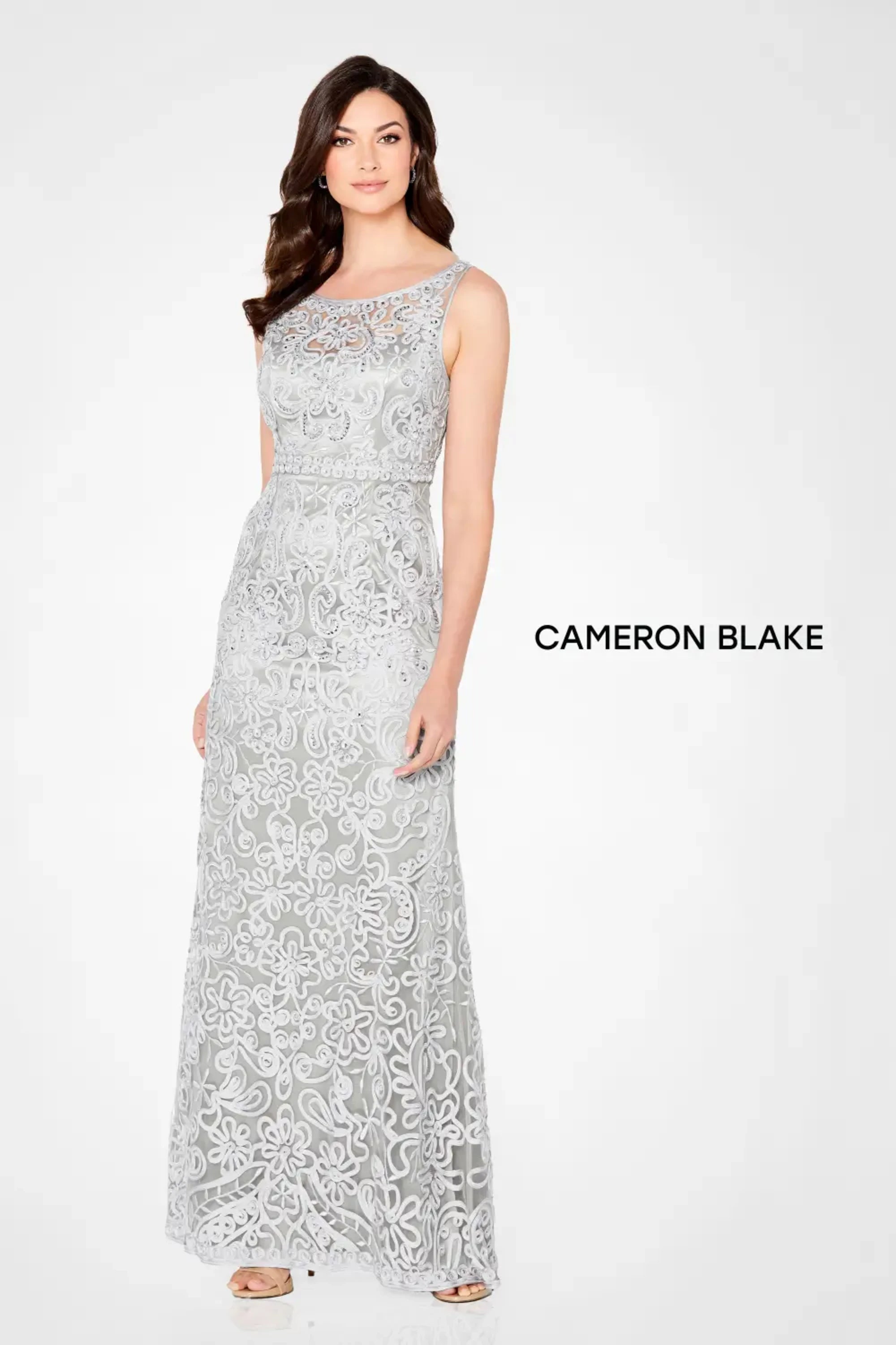 Formal Dresses A Line Beaded Formal Long Evening Gown Silver