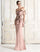 Formal Dresses Long Formal Tiered Peplum Evening Dress Buff