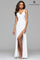 Prom Dresses Long A Line Formal Slit Prom Dress Ivory