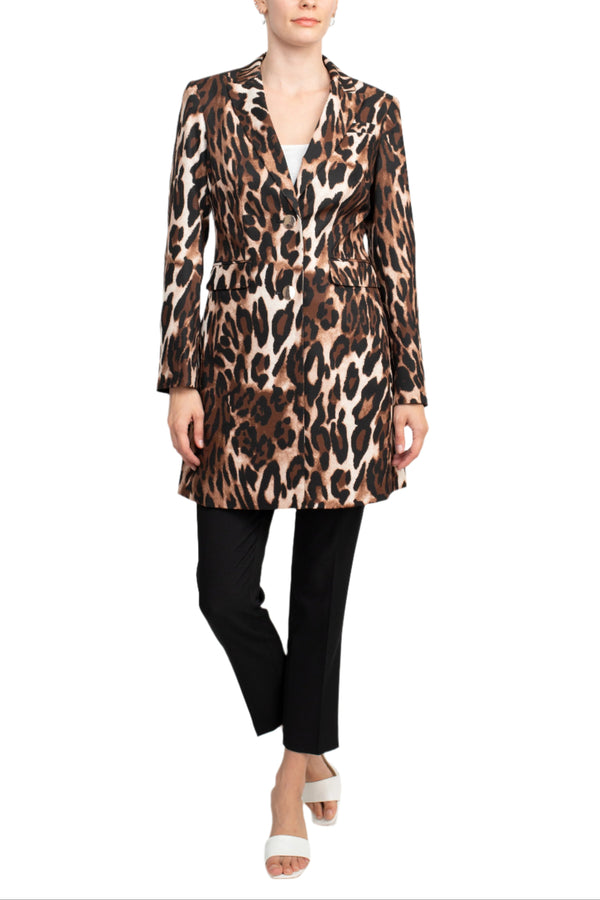 John Meyer Collection 775P190 Long Formal Printed Two Button Pant Suit