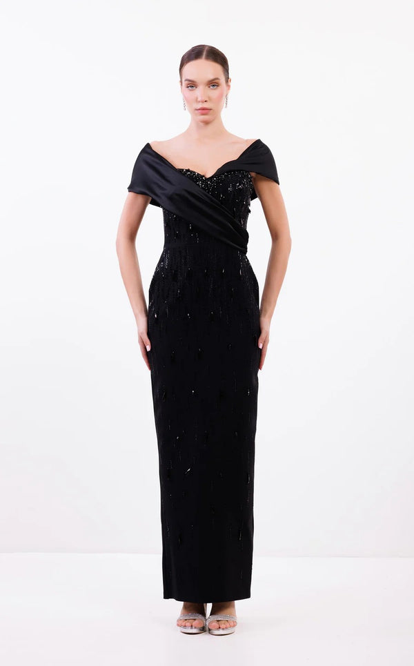 Odrella 7792 Long Beaded Formal Fitted Prom Dress