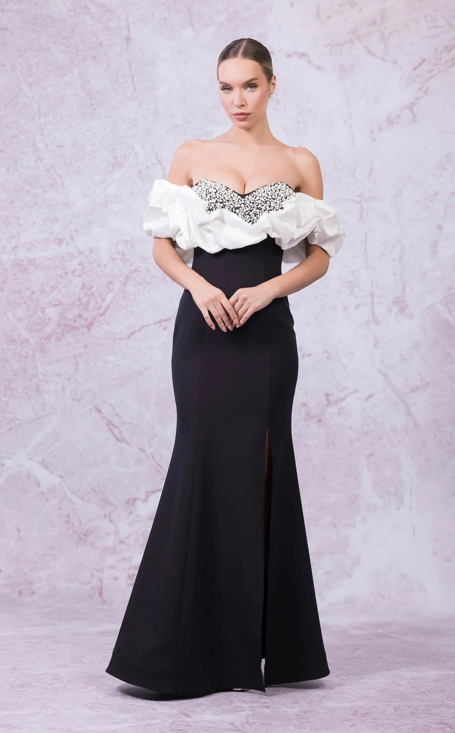 Odrella 7796 Fitted Slit Long Formal Prom Mermaid Dress