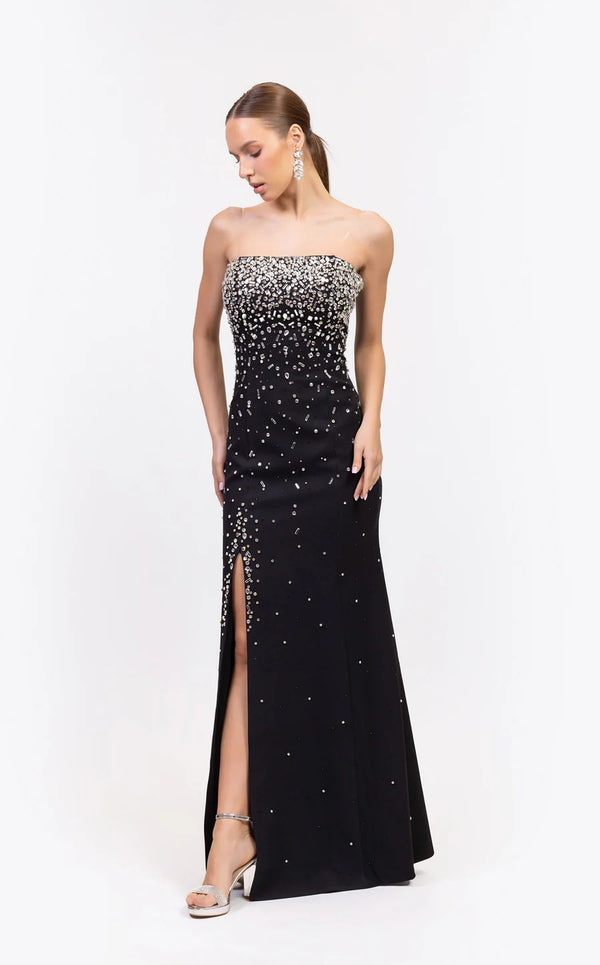 Odrella 7806 Long Formal High Slit Prom Dress