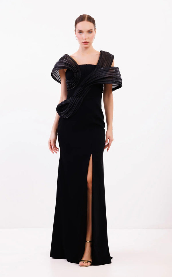 Odrella 7810 Long Formal Fitted Slit Evening Dress