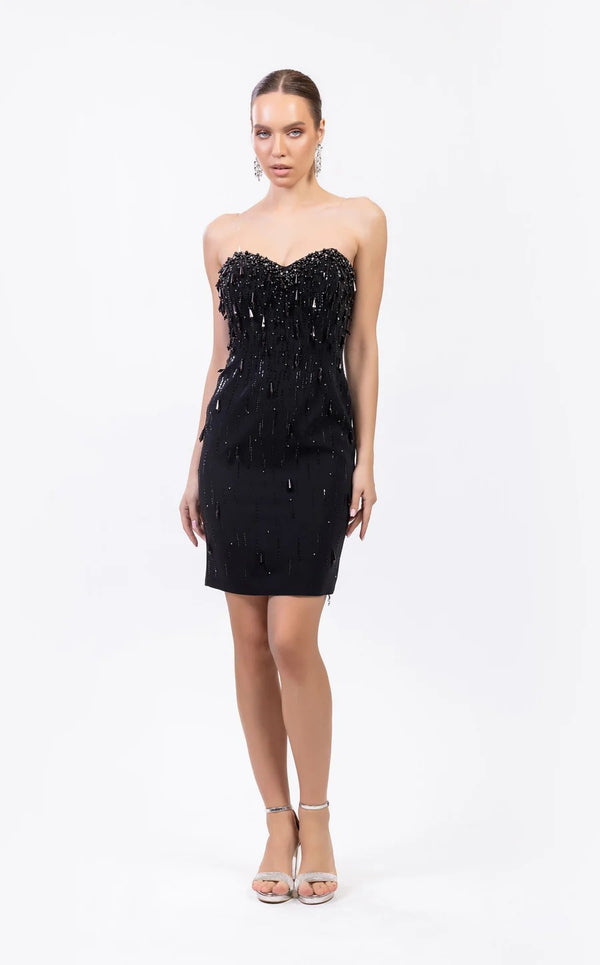 Odrella 7814 Beaded Short Homecoming Cocktail Dress