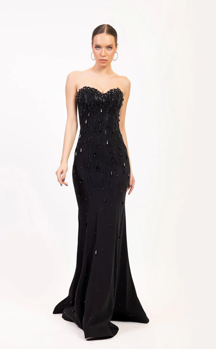 Odrella 7828 Long Formal Beaded Evening Prom Dress