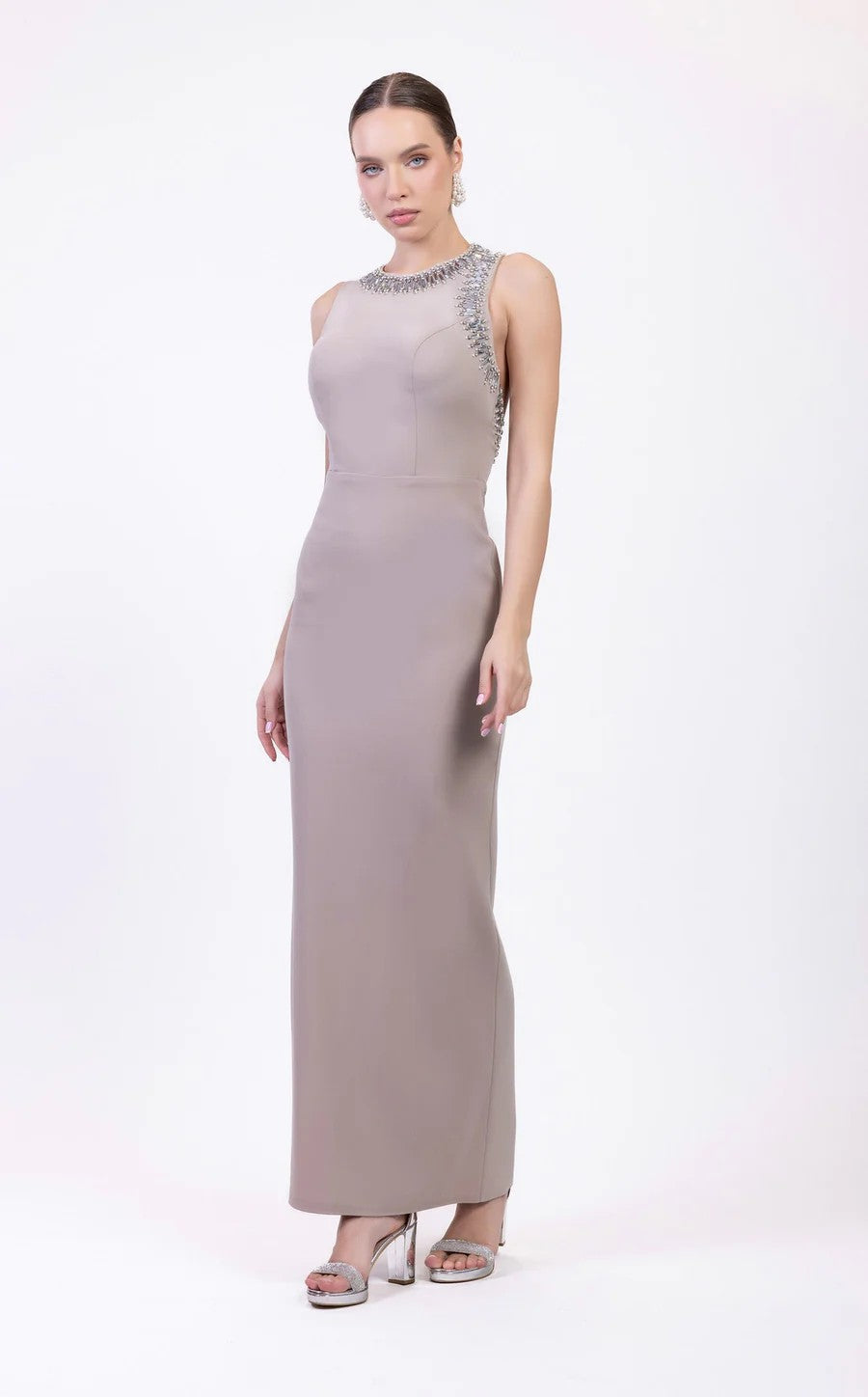Odrella 7835 Prom Beaded Long Formal Fitted Dress