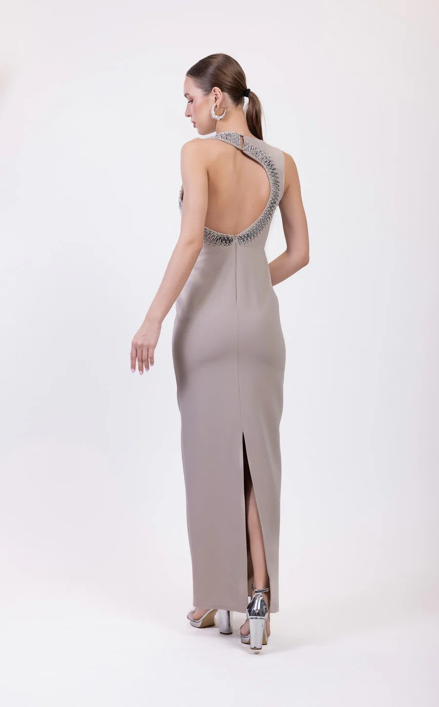 Odrella 7835 Prom Beaded Long Formal Fitted Dress