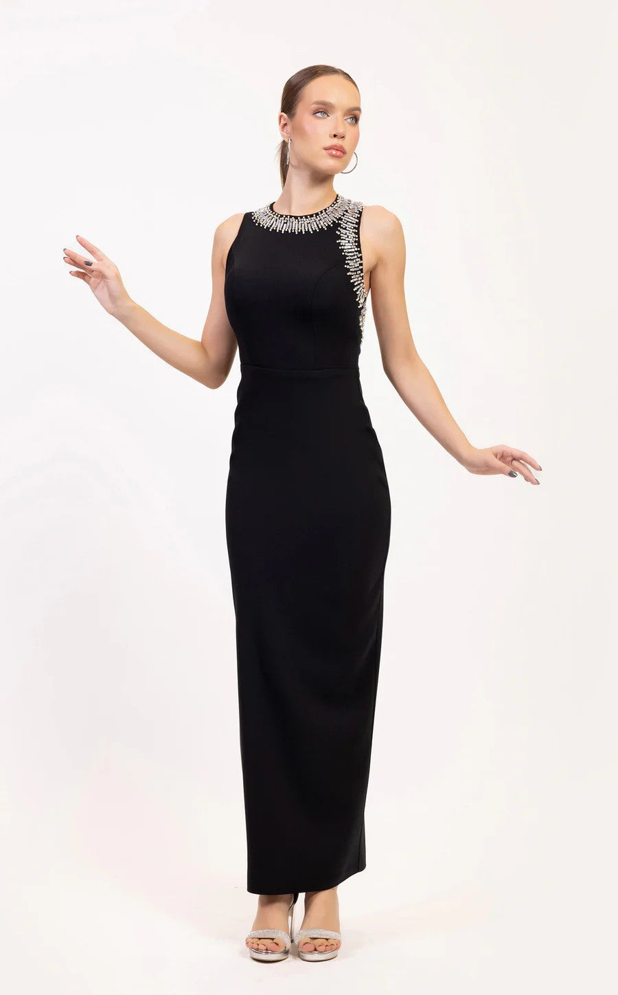 Odrella 7835 Prom Beaded Long Formal Fitted Dress