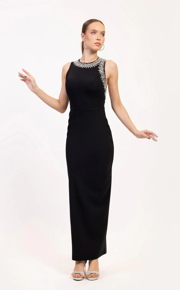 Odrella 7835 Prom Beaded Long Formal Fitted Dress