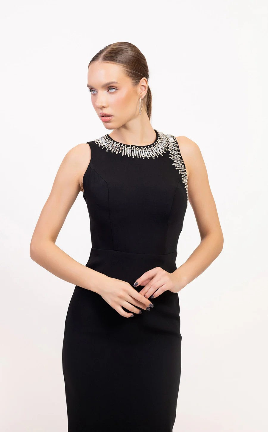 Odrella 7835 Prom Beaded Long Formal Fitted Dress
