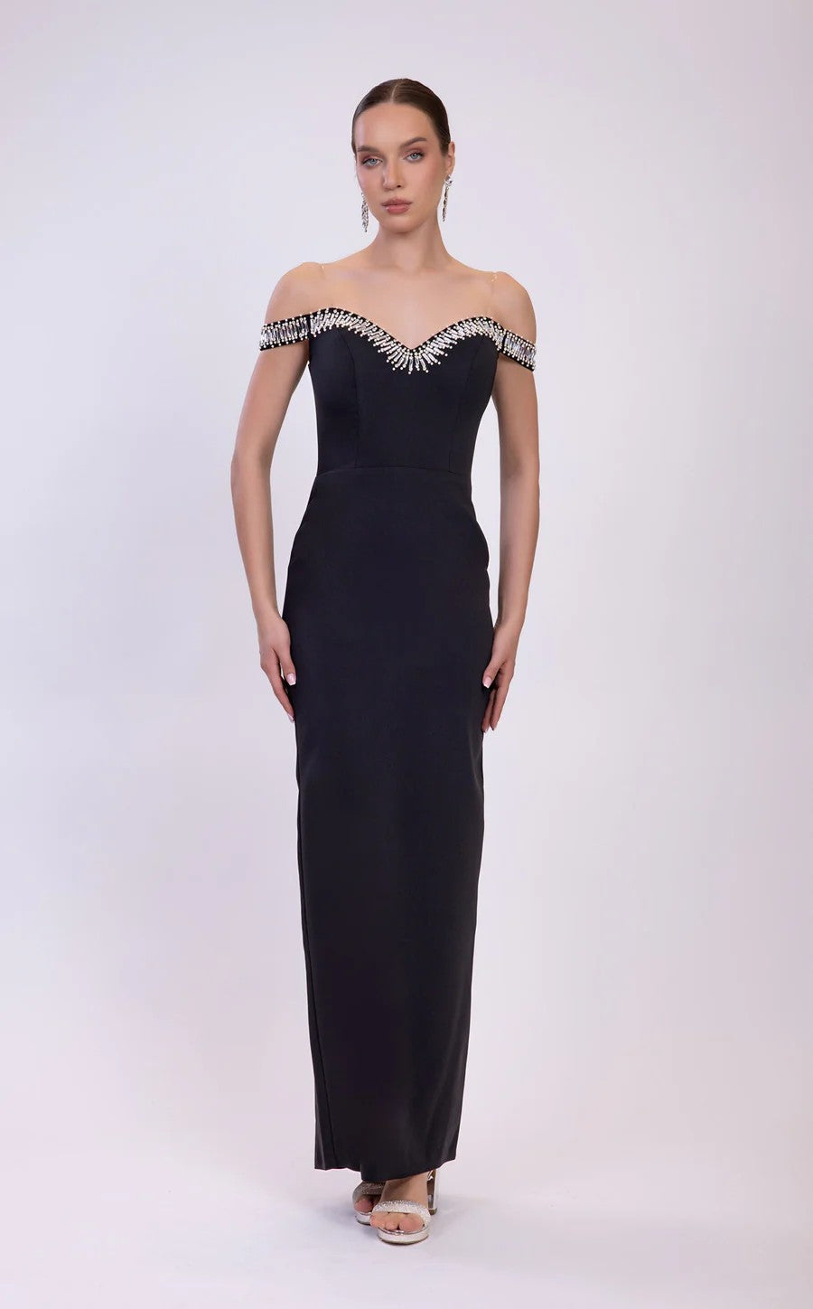Odrella 7836 Long Evening Formal Beaded Prom Dress