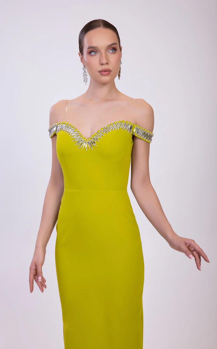 Odrella 7836 Long Evening Formal Beaded Prom Dress