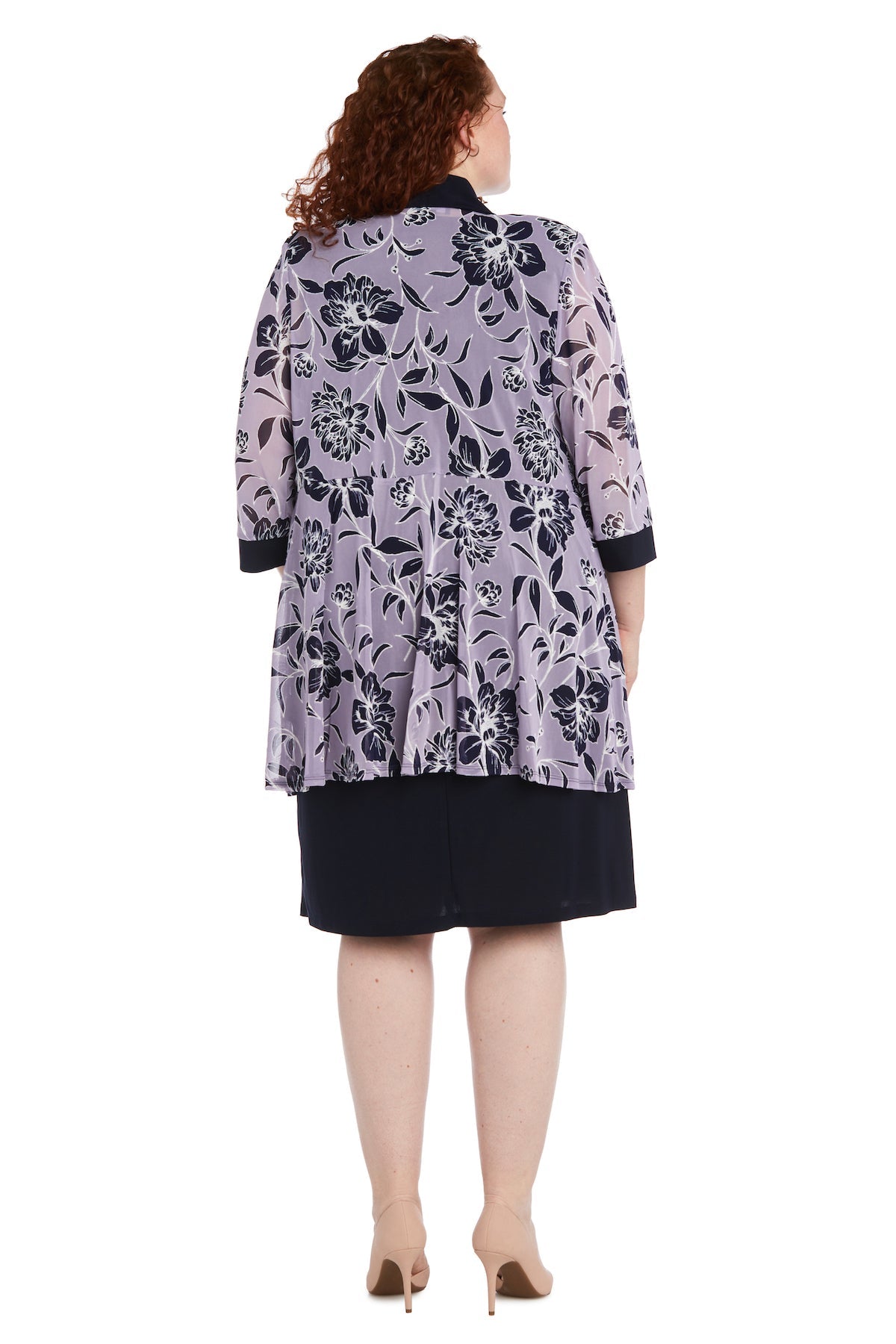 R&M Richards 7843W Plus Size Short Two Piece Printed Jacket Dress