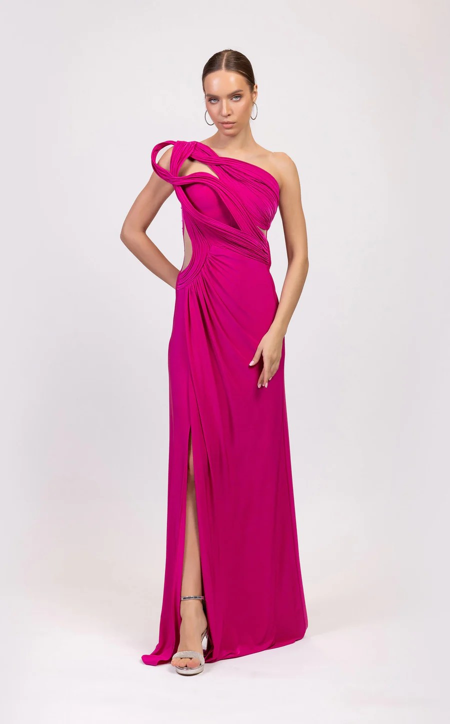 Odrella 7844 Slit Prom Fitted Long Formal Dress