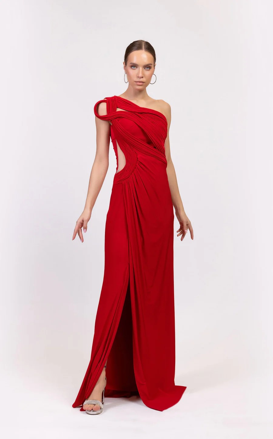 Odrella 7844 Slit Prom Fitted Long Formal Dress