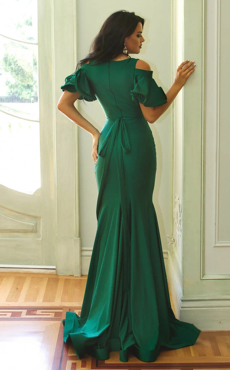 Prom Dresses Formal Long Ruffle Prom Dress Hunter
